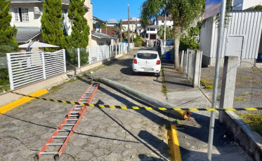 Homem sofre queda de quatro metros trabalhando em manutenção de poste de energia