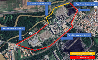 Obras exigem bloqueio próximo a BR-101 em Capivari de Baixo