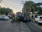 Criciúma: capotamento é registrado na Avenida Luiz Lazzarin