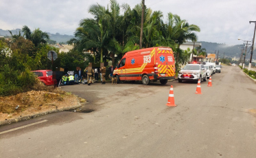 Idoso é hospitalizado após acidente em Treze de Maio