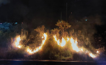 Fogo atinge vegetação em Morro da Fumaça