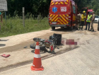 Motociclista é hospitalizado em estado grave após acidente com caminhão na SC-442 