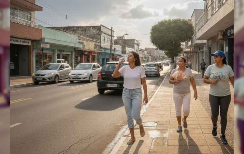 Sensação térmica supera 50 graus durante tarde quente em Criciúma