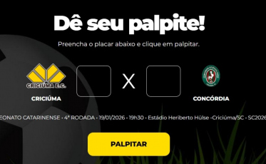 Bolão do Bistek: dê seu palpite para Criciúma x Concórdia