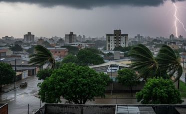 Temporal com raios e vento forte ameaça Criciúma e região nas próximas horas