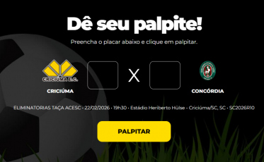 Bolão Bistek: Dê seu palpite para Criciúma x Concórdia
