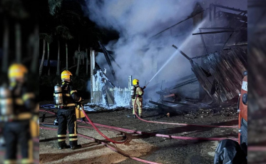 Incêndio destrói estufa de milho em Lauro Müller