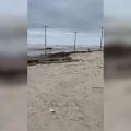 Orla coberta de troncos e casas destelhadas: o rastro do temporal em Balneário Rincão