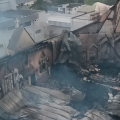 Imagens mostram Igreja Matriz de Treze de Maio destruída após incêndio