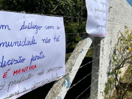 Detalhe de cartaz contrário à Central do Recomeço em Criciúma | Thiago Hockmüller/4oito