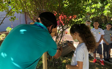 Criciúma: Alunos da Escola S conhecem projeto pioneiro de abelhas sem ferrão