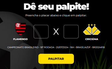 Bolão Bistek: dê o seu palpite para Flamengo x Criciúma