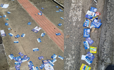 Santinhos espalhados e PM acionada para dispersar possível boca de urna, na Mina União