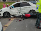Colisão entre carro e moto deixa vítima em Balneário Gaivota