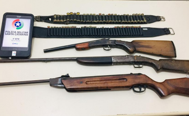Homem com mandado de prisão ativo é preso por posse irregular de armas de fogo