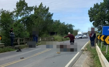 Colisão entre duas motocicletas deixa homem ferido em Morro da Fumaça