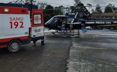 Homem cai do telhado em Lauro Müller e é conduzido ao hospital