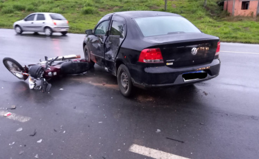Motociclista fica ferido após acidente na SC-108 em Urussanga 