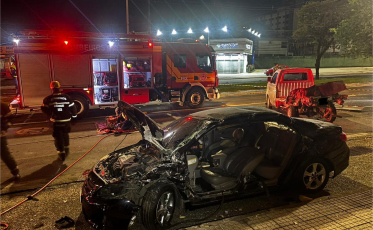 Acidente envolvendo quatro carros deixa dois homens feridos em Criciúma 