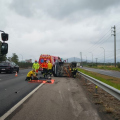 Capotamento na BR-101 em Tubarão assusta motoristas, mas todos os ocupantes escapam ilesos