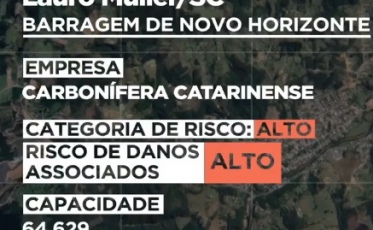 Carbonífera Catarinense emite nota sobre barragens em Lauro Müller