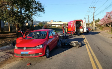 Motociclista é hospitalizado após acidente em Morro da Fumaça  