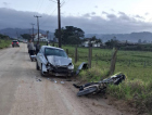 Motociclista fica ferido após colisão frontal em Morro da Fumaça