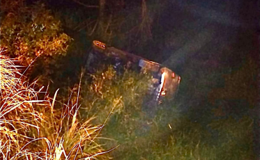 Motorista fica ferido após veículo cair em plantação de arroz em Forquilhinha