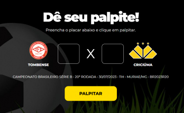 Tombense x Criciúma: participe do Bolão do Bistek	
