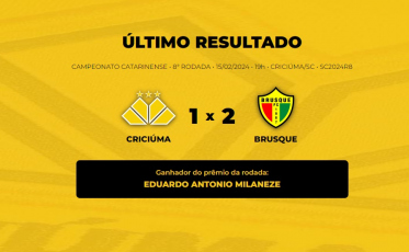 Veja quem ganhou o Bolão Bistek no jogo entre Criciúma e Brusque