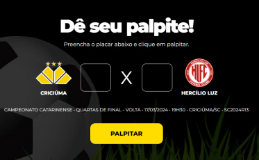 Bolão Bistek: faça o palpite para Criciúma e Hercílio Luz