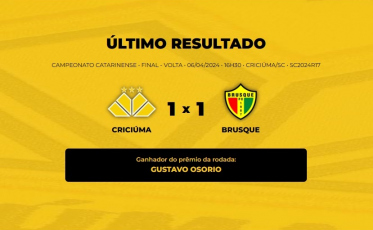 Veja quem ganhou o Bolão Bistek no jogo entre Criciúma e Brusque