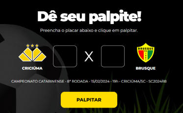 Bolão Bistek: dê seu palpite para Criciúma x Brusque