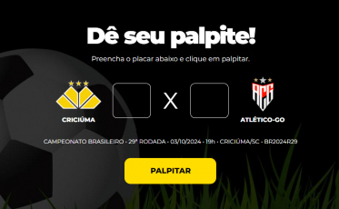 Bolão Bistek: faça o seu palpite para Criciúma e Atlético-GO