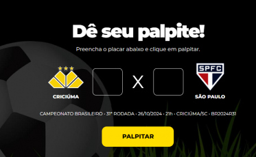 Bolão Bistek: faça o seu palpite para Criciúma e São Paulo