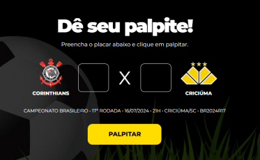 Bolão Bistek: faça o palpite para Corinthians e Criciúma