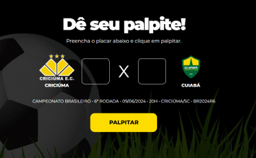 Bolão Bistek: faça o palpite para Criciúma e Cuiabá