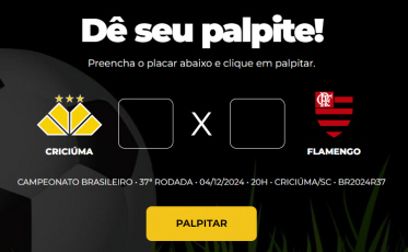 Bolão Bistek: Dê seu palpite para Criciúma x Flamengo