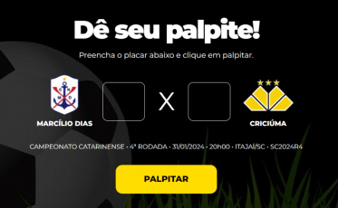 Bolão Bistek: Dê seu palpite para Marcílio Dias x Criciúma
