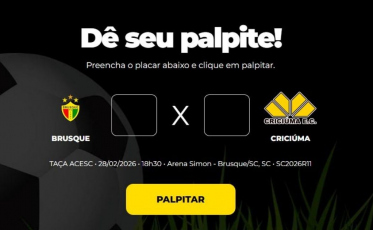 Bolão Bistek: dê seu palpite para Brusque x Criciúma