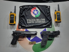 PM apreende simulacro de pistola, rádios comunicadores e munições em Criciúma