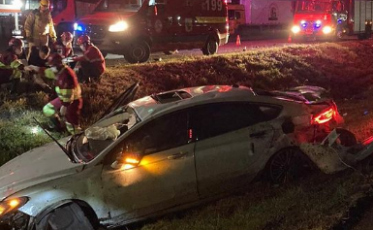 Capotamento é registrado na BR-101, em Jaguaruna