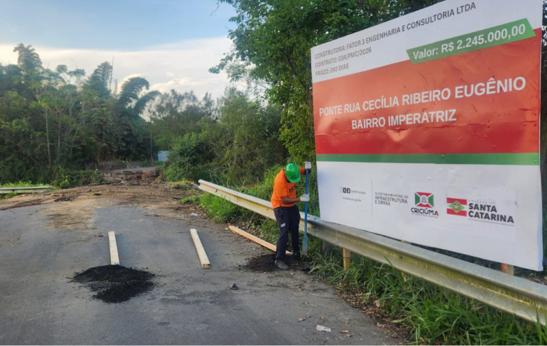 Após acidente fatal, ponte de madeira dará lugar a estrutura de concreto em Criciúma