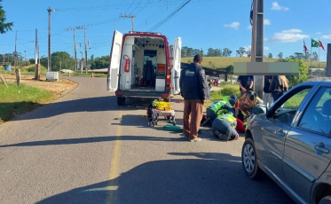 Caroneira é hospitalizada após acidente em Sangão