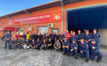 Bombeiros Militares da reserva visitam obras do novo quartel em Criciúma