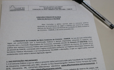 Famcri abre inscrições para concurso público