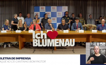 Coletiva de imprensa trata sobre ataque à creche em Blumenau (VÍDEO)