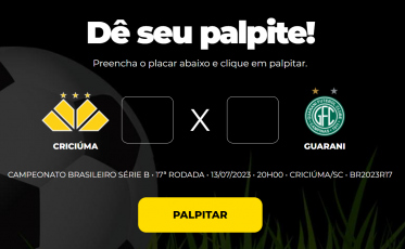 Criciúma x Guarani: participe do Bolão do Bistek