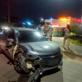 Colisão entre carro e moto deixa motociclista gravemente ferido na SC-445, em Içara