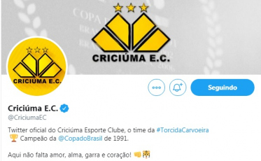 Tigre é o terceiro clube catarinense mais popular nas redes